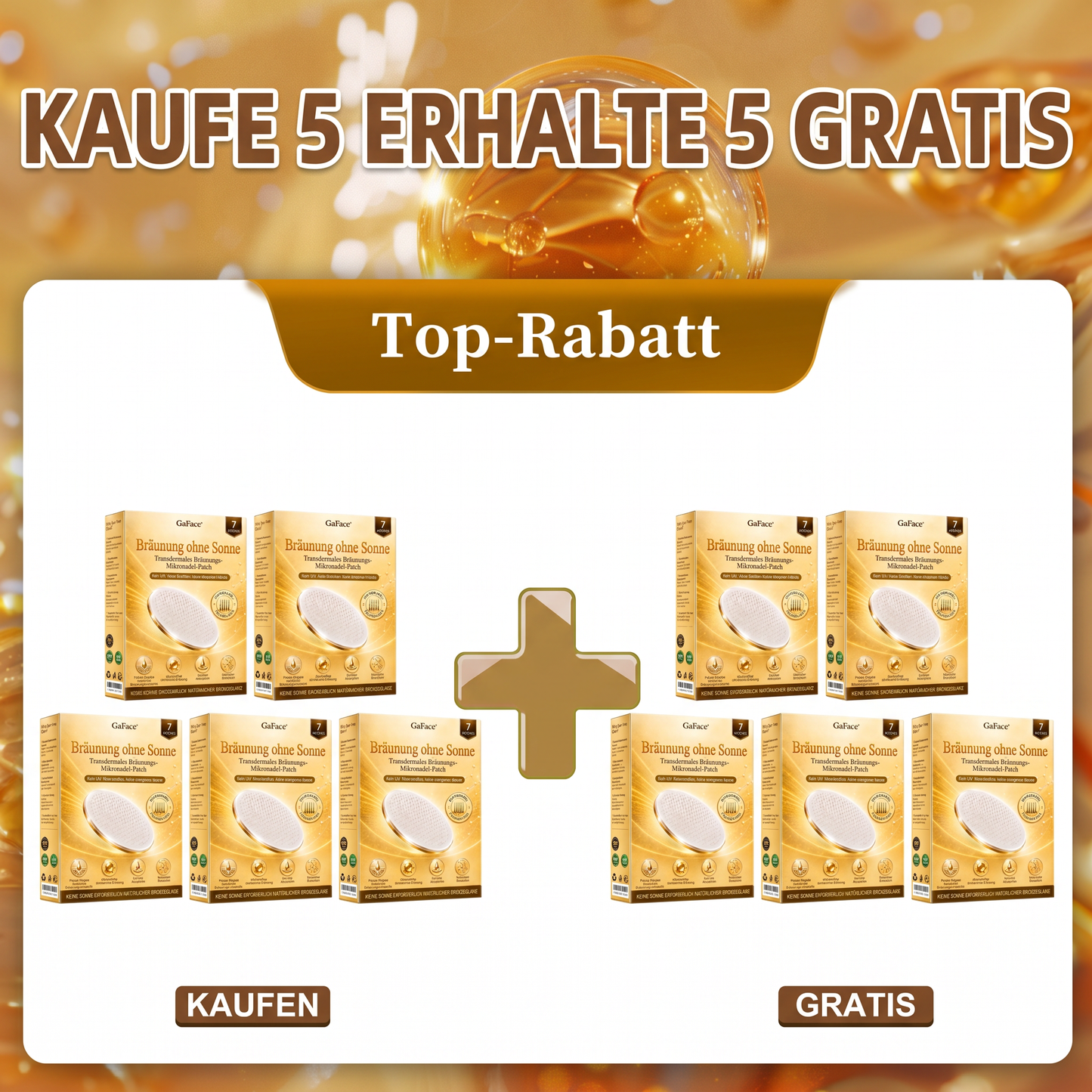 𝗚𝗮𝗳𝗮𝗰𝗲® Sonnenfreies Natürliches Bronze-Glow Transdermales Mikronadel-Bräunungspflaster
