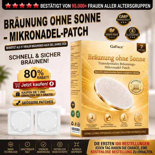 𝗚𝗮𝗳𝗮𝗰𝗲® Sonnenfreies Natürliches Bronze-Glow Transdermales Mikronadel-Bräunungspflaster