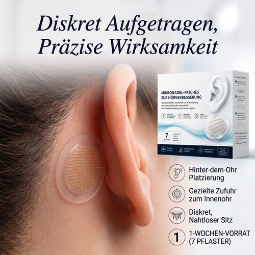 Nuvarynne™ Hearing Repair Mikronadel-Pflaster – Fortschrittliches Ohr-Wellness-Unterstützungspflaster für Hörgesundheit, Klangklarheit, Ohrkomfort & tägliche Hörunterstützung