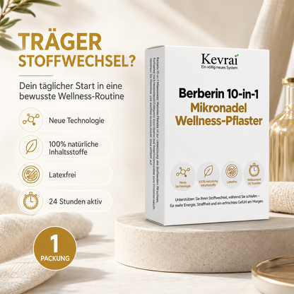 Von Ärzten empfohlen 🌟 | Kevrai® Berberin 10-in-1 Nano-Mikronadelpflaster | ✅ Wissenschaftlich fundierte Formel | Fortschrittliche 10-in-1-Mischung | Sichtbare Ergebnisse in 7 Tagen 🏅