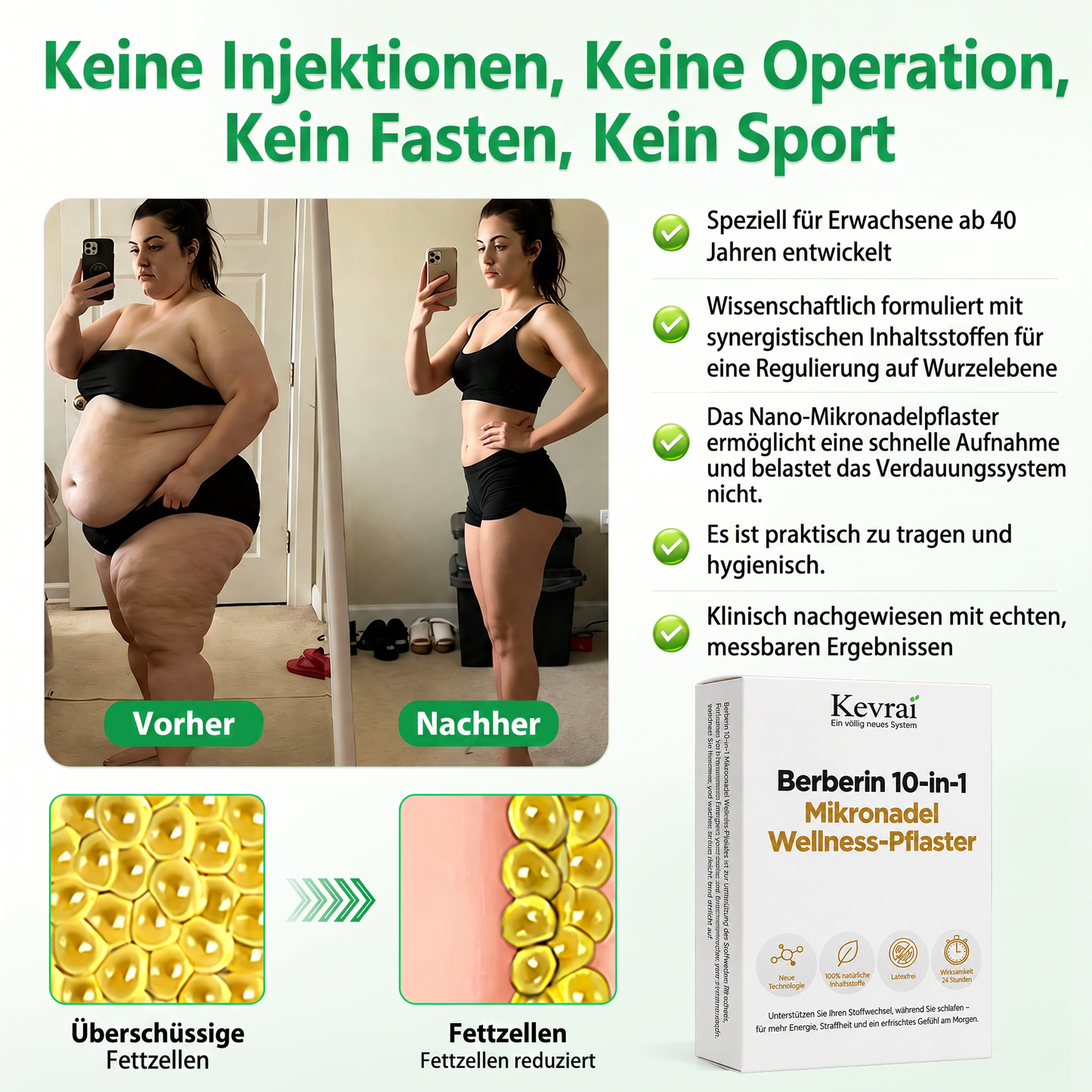 Von Ärzten empfohlen 🌟 | Kevrai® Berberin 10-in-1 Nano-Mikronadelpflaster | ✅ Wissenschaftlich fundierte Formel | Fortschrittliche 10-in-1-Mischung | Sichtbare Ergebnisse in 7 Tagen 🏅