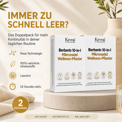 Von Ärzten empfohlen 🌟 | Kevrai® Berberin 10-in-1 Nano-Mikronadelpflaster | ✅ Wissenschaftlich fundierte Formel | Fortschrittliche 10-in-1-Mischung | Sichtbare Ergebnisse in 7 Tagen 🏅