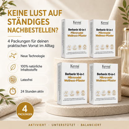 Von Ärzten empfohlen 🌟 | Kevrai® Berberin 10-in-1 Nano-Mikronadelpflaster | ✅ Wissenschaftlich fundierte Formel | Fortschrittliche 10-in-1-Mischung | Sichtbare Ergebnisse in 7 Tagen 🏅