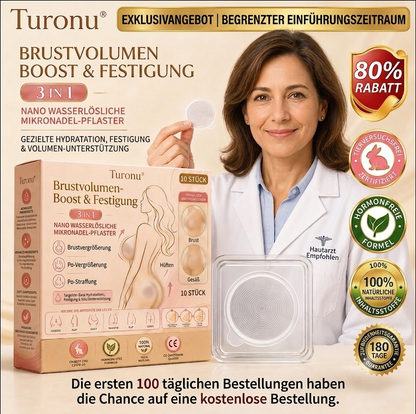 💥 Turonu® 💗 Gezieltes Pflaster zur Brustvergrößerung mit fortschrittlichen Nano-Mikronadeln 💃